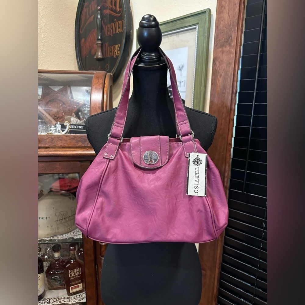 Treviso Plum Shoulder Bag Multiple Compartments NWT